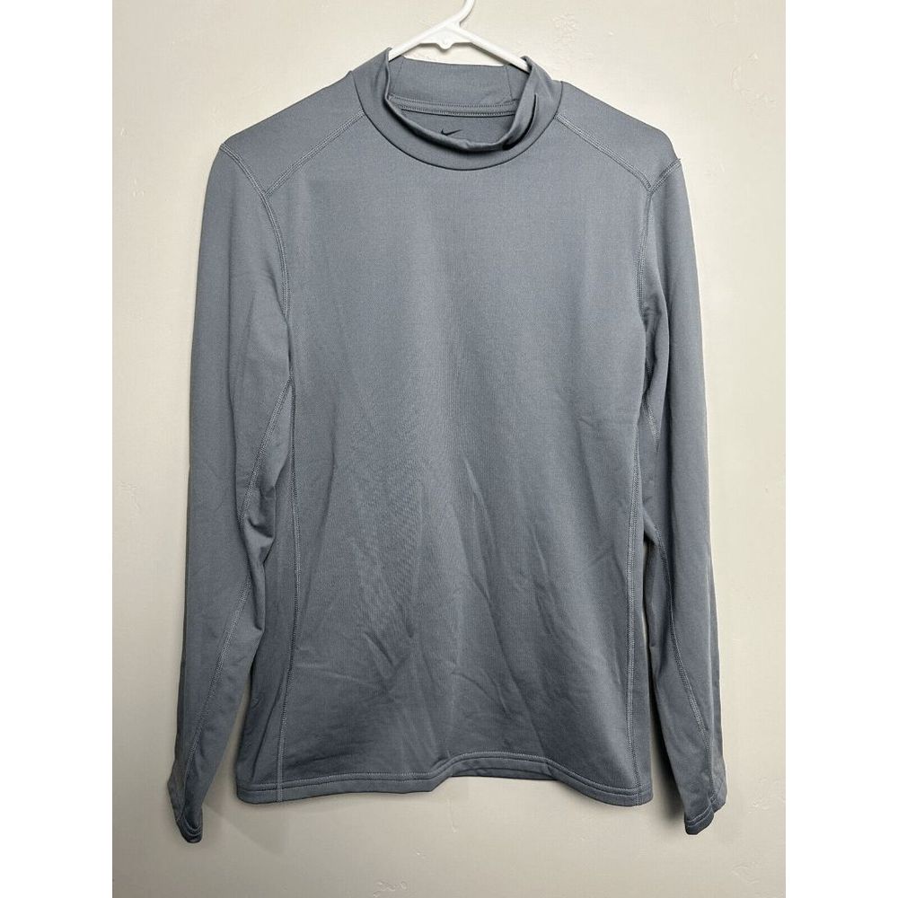 NEW Men S NIKE DRI-FIT Warm Base Layer Fitted Training Gray Mock Neck 748869-065